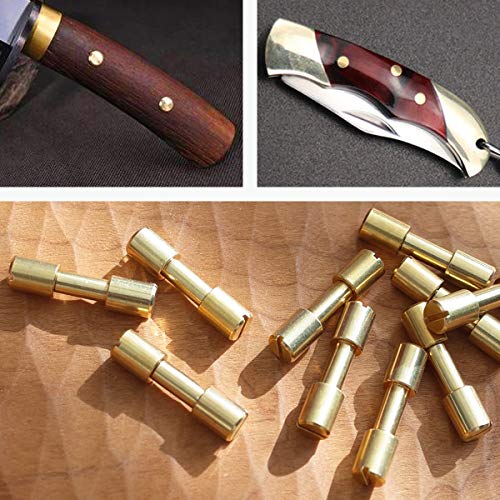 FOIBURELY 10 sets of brass bracket bolt fasteners tactical lock rivets, knife DIY tool handle fastener revision, EDC knife screw(Head Diameter 5 mm) - Image 5