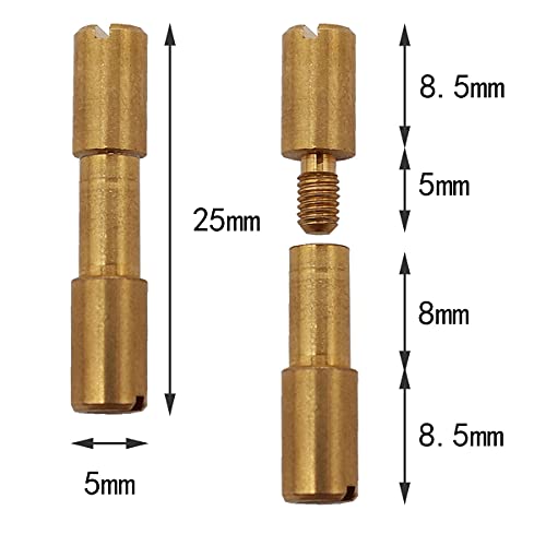 FOIBURELY 10 sets of brass bracket bolt fasteners tactical lock rivets, knife DIY tool handle fastener revision, EDC knife screw(Head Diameter 5 mm) - Image 2