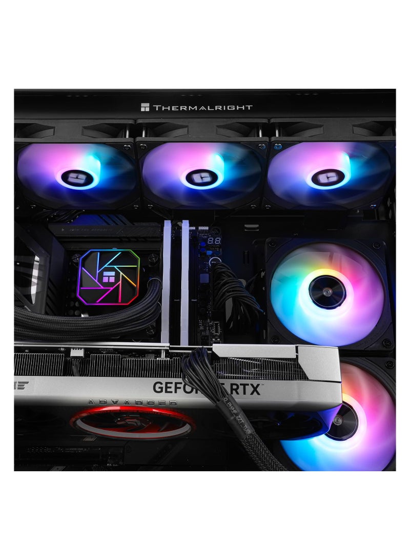ثيرمالرايت مبرد وحدة المعالجة المركزية السائل Thermalright Aqua Elite 360 ​​V3، حجم صف التبريد 360، 3 مراوح PWM 120 مم، محامل S-FDB، متوافق مع AMD/AM4/AM5، Intel LGA1150/1151/1155/1156/1200/2011/1700، مبرد وحدة المعالجة المركزية المكتبي AIO - Image 5