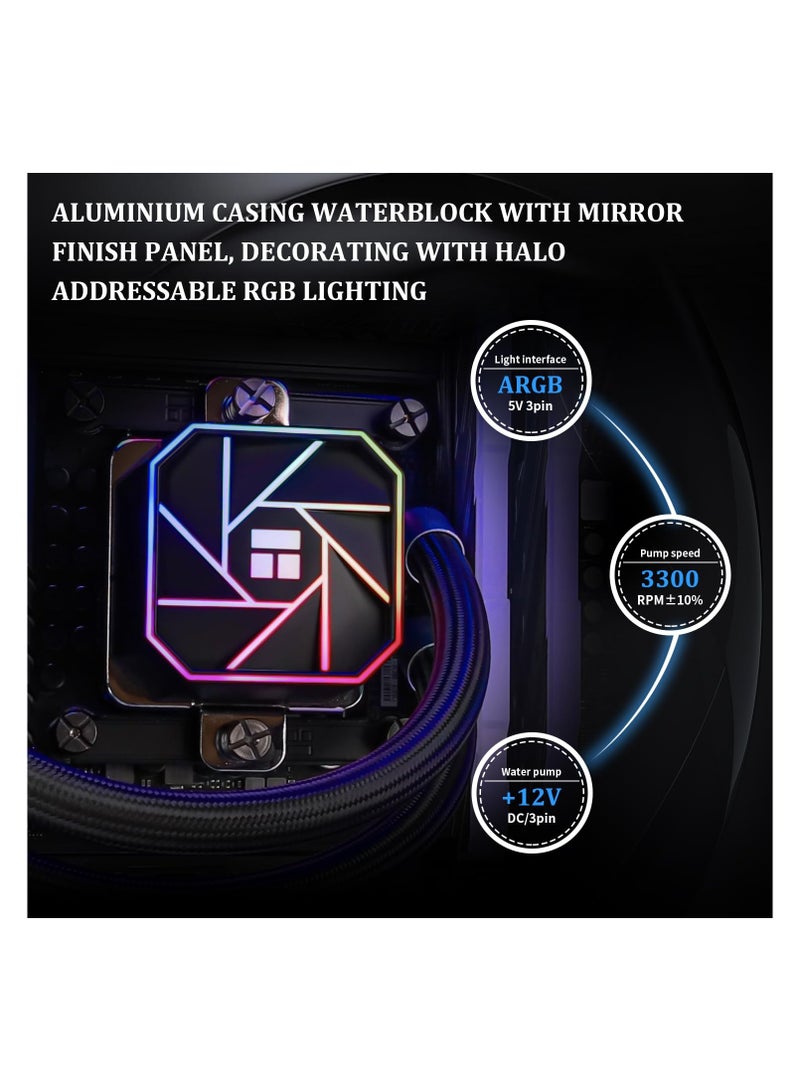 ثيرمالرايت مبرد وحدة المعالجة المركزية السائل Thermalright Aqua Elite 360 ​​V3، حجم صف التبريد 360، 3 مراوح PWM 120 مم، محامل S-FDB، متوافق مع AMD/AM4/AM5، Intel LGA1150/1151/1155/1156/1200/2011/1700، مبرد وحدة المعالجة المركزية المكتبي AIO - Image 4