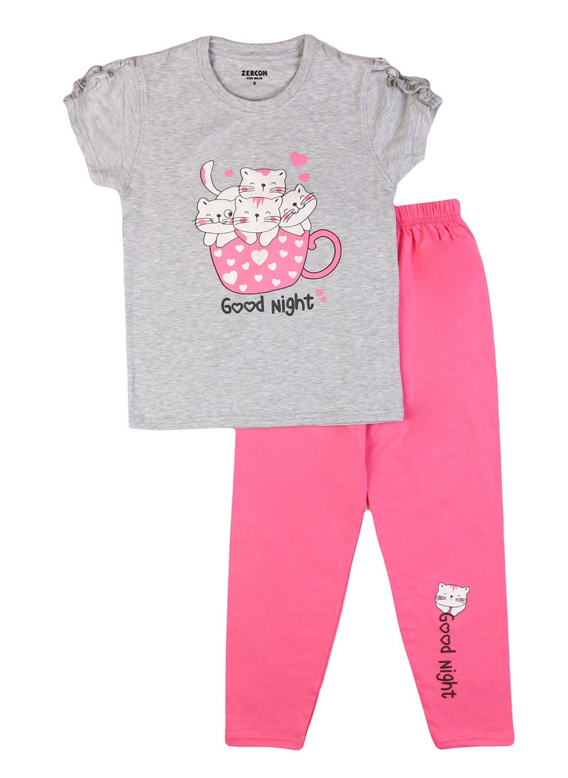 Zercon Summer Pajama Set for Girls  - Image 1