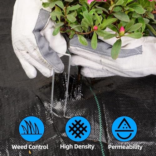 LAVEVE 4FT x 50FT Weed Barrier Landscape Fabric, 3.2oz Premium Heavy Duty Garden Cloth, Ground Cover for Gardening, Farming - Image 4
