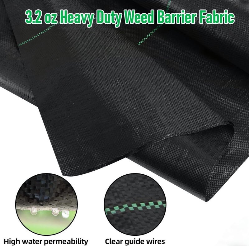 LAVEVE 4FT x 50FT Weed Barrier Landscape Fabric, 3.2oz Premium Heavy Duty Garden Cloth, Ground Cover for Gardening, Farming - Image 2
