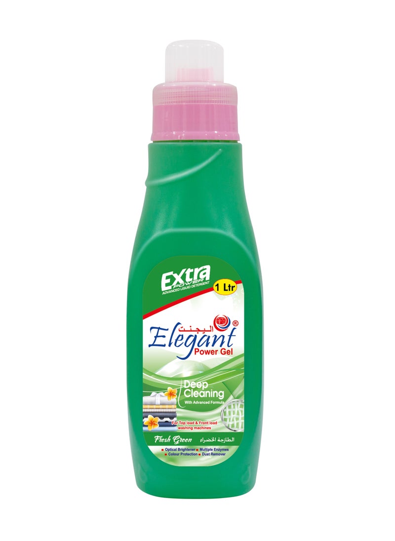 Elegant Fresh Green Deep Cleaning Power GEL 1 Liter Liquid Laundry Detergent  - Image 1