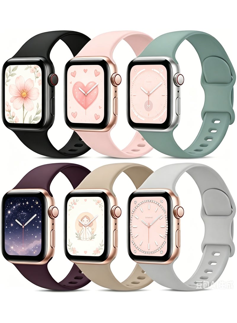 ملائكي  أشرطة سيليكون رياضية متوافقة مع أشرطة Apple Watch 38 مم 40 مم 41 مم سلسلة 10 42 مم، شريط لـ iWatch سلسلة 9 8 SE 7 6 5 4 3 2 1 Ultra للرجال والنساء - Image 1