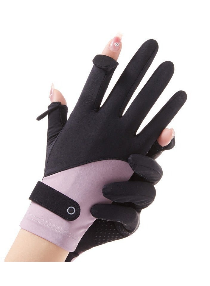 RTYY قفازات نسائية،قفاز سواقة،قلفزات سواقه،قفازات الحماية من الشمس،قفازات صيفية مضادة للانزلاق، مزودة بشاشة لمس كاملة الأصابع، مناسبة للقيادة في الصيف، وركوب السيارات، وصيد الأسماك، ولعب الجولف، والأنشطة الخارجية. - Image 1