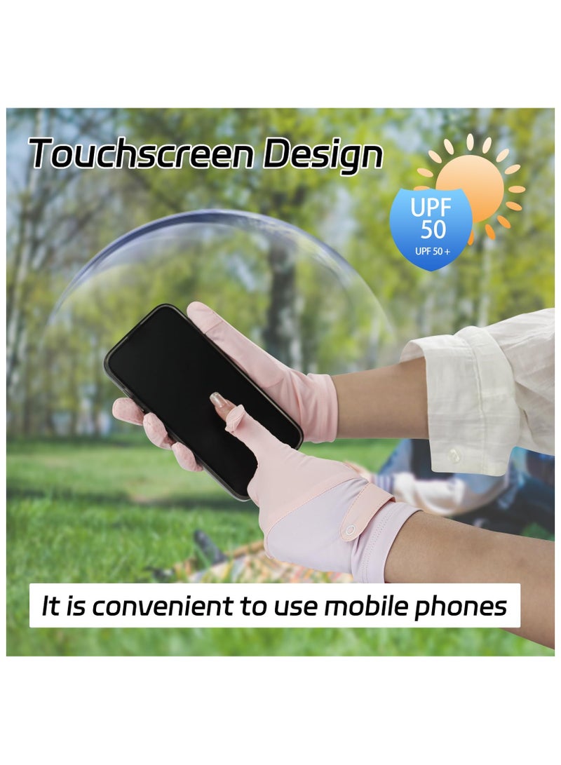 RTYY قفازات نسائية،قفاز سواقة،قلفزات سواقه،قفازات الحماية من الشمس،قفازات صيفية مضادة للانزلاق، مزودة بشاشة لمس كاملة الأصابع، مناسبة للقيادة في الصيف، وركوب السيارات، وصيد الأسماك، ولعب الجولف، والأنشطة الخارجية. - Image 3