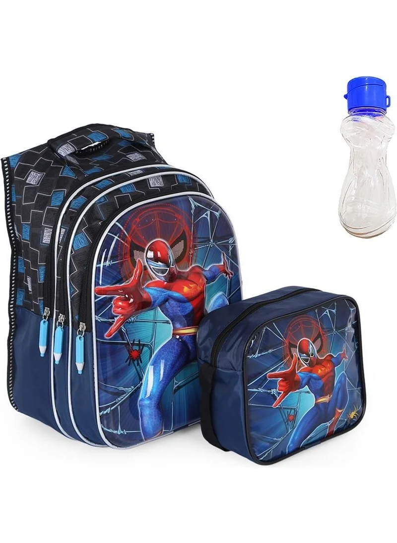 ماشو تريند Embossed Spiderman Bag + Nutrition + Water Bottle - Primary School Bag - Children's Bag - Spiderman Bag