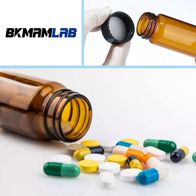 BKMAMLAB 4ml Amber Small Glass Vials 100pcs with Screw Caps(100pcs) - Image 5