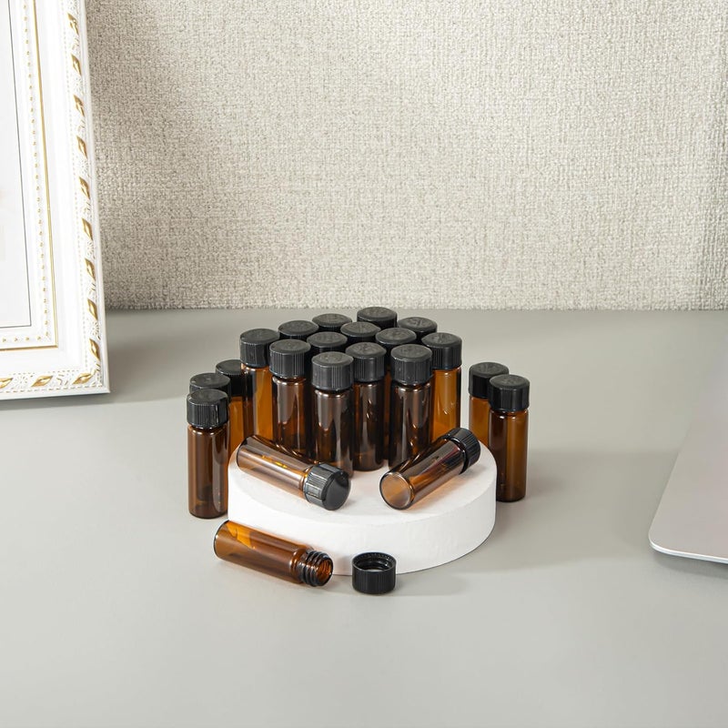 BKMAMLAB 4ml Amber Small Glass Vials 100pcs with Screw Caps(100pcs) - Image 3