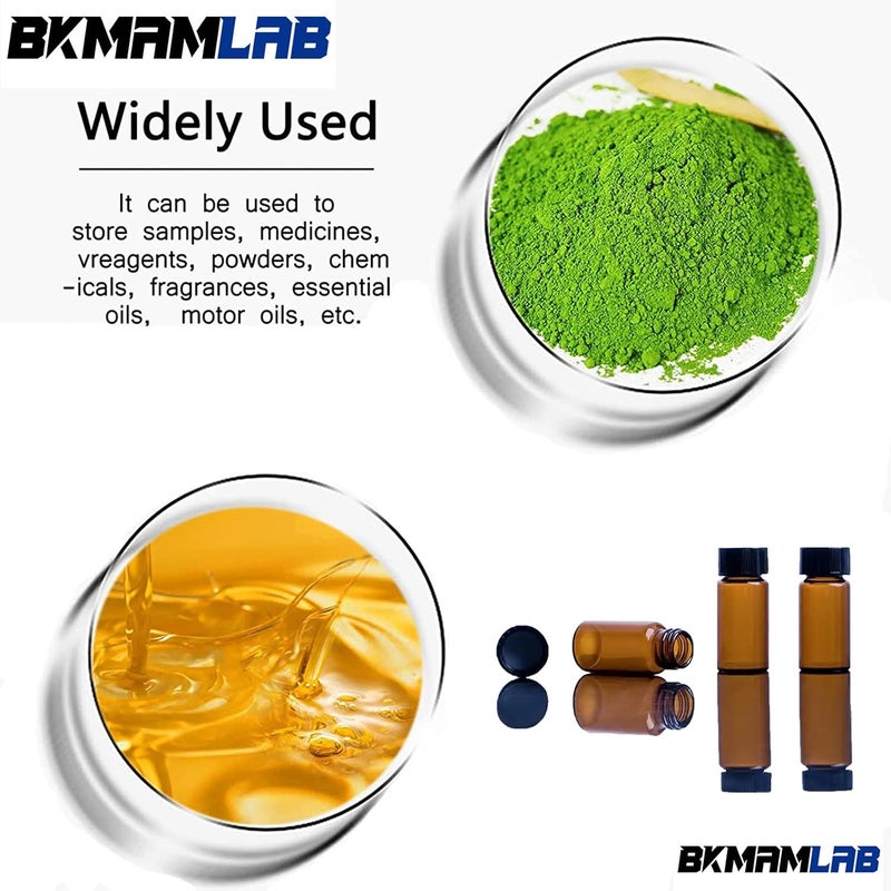 BKMAMLAB 4ml Amber Small Glass Vials 100pcs with Screw Caps(100pcs) - Image 4