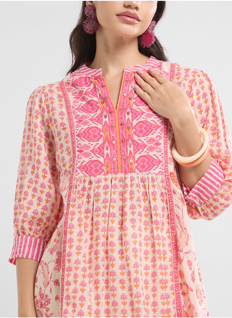 Biba Printed Short Kurti  - Image 3