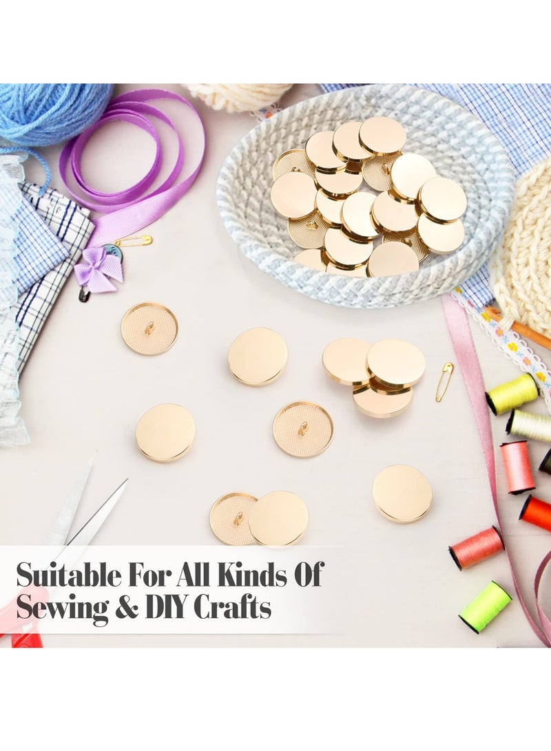 SOLARAE 30PCS Metal Flat Button Alloy Shank Golden ButtonsMetal Round Shaped Sewing Jacket Shirt Trousers Buttons for Sewing DIY Crafts and Jewelry Making 25MM - Image 5