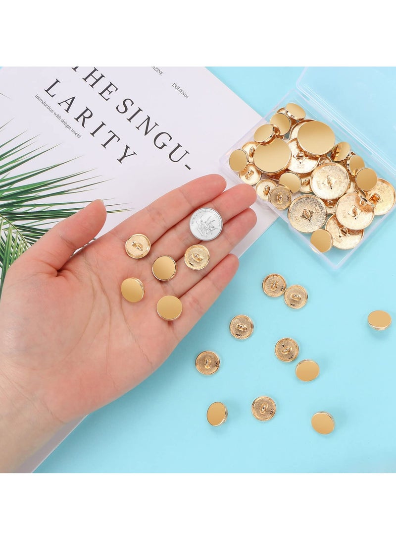 SOLARAE 30PCS Metal Flat Button Alloy Shank Golden ButtonsMetal Round Shaped Sewing Jacket Shirt Trousers Buttons for Sewing DIY Crafts and Jewelry Making 25MM - Image 3