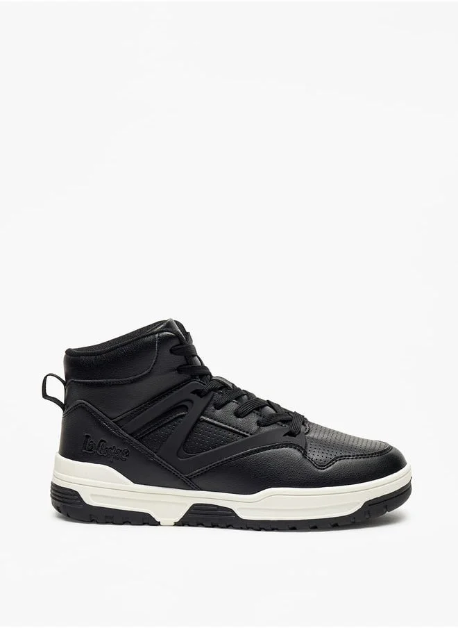 لي كوبر Women's Montone High Cut Sneakers with Lace-Up Closure