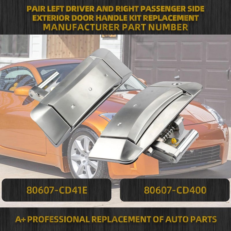 Dasbecan Exterior Door Handle Kit for Nissan 350Z (2003-2009) - Left & Right Side Replacement - Image 2