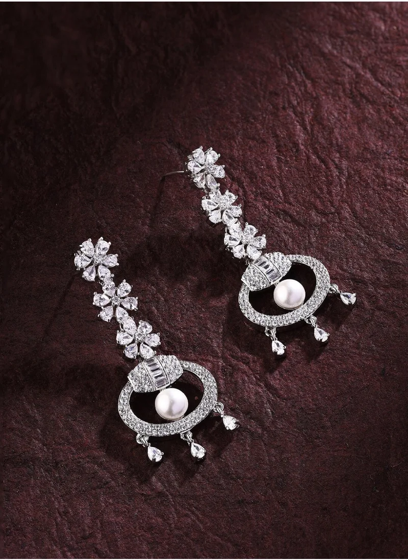 برياسي American Diamond Contemporary Drop Earrings