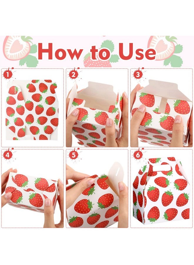 Fumete - Strawberry Birthday Party Decorations Treat Boxes Strawberry Birthday Favor Decorations Fruit Themed Party Supplies For Kids Birthday Baby Shower Party 4.7 X 2.4 X 5.1 Inch (22 Pcs) - Image 1