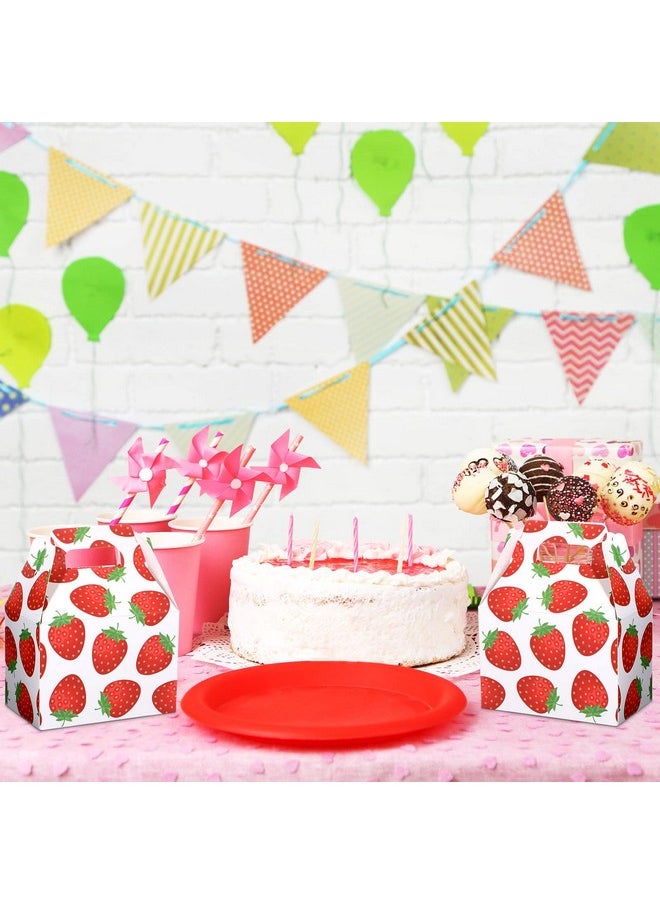 Fumete - Strawberry Birthday Party Decorations Treat Boxes Strawberry Birthday Favor Decorations Fruit Themed Party Supplies For Kids Birthday Baby Shower Party 4.7 X 2.4 X 5.1 Inch (22 Pcs) - Image 1