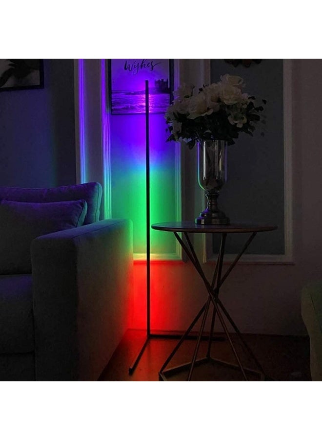 SUNEX Smart RGB LED Corner Floor Lamp, Dimmable with Color Change for Ambient Lighting - Image 5