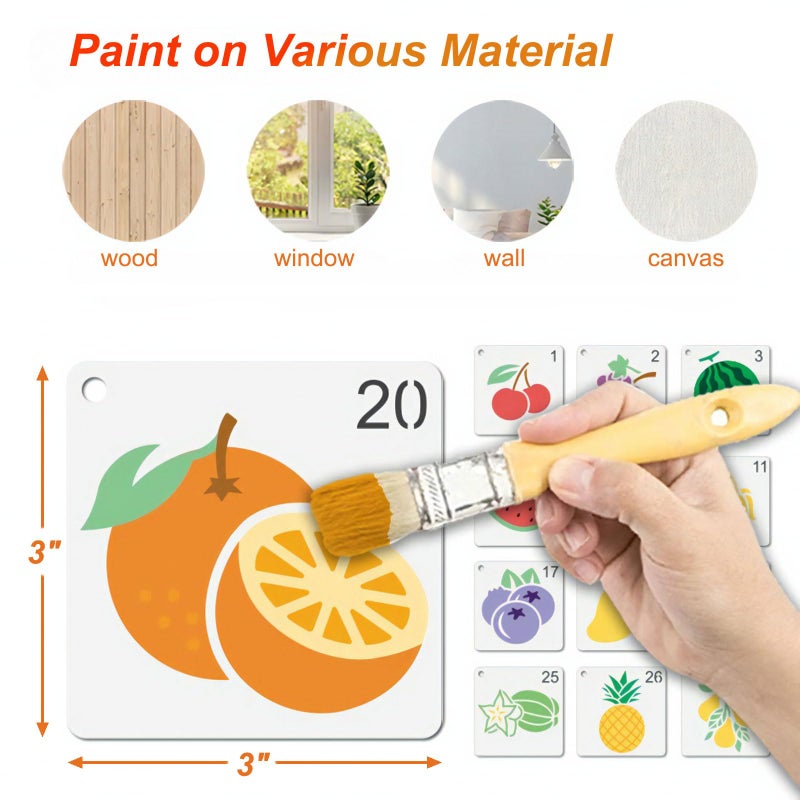 Felixcraft Fruit Stencils for Painting - 64PCS Fruit Patterns Small Stencils for Crafts & DIY Projects - Image 5
