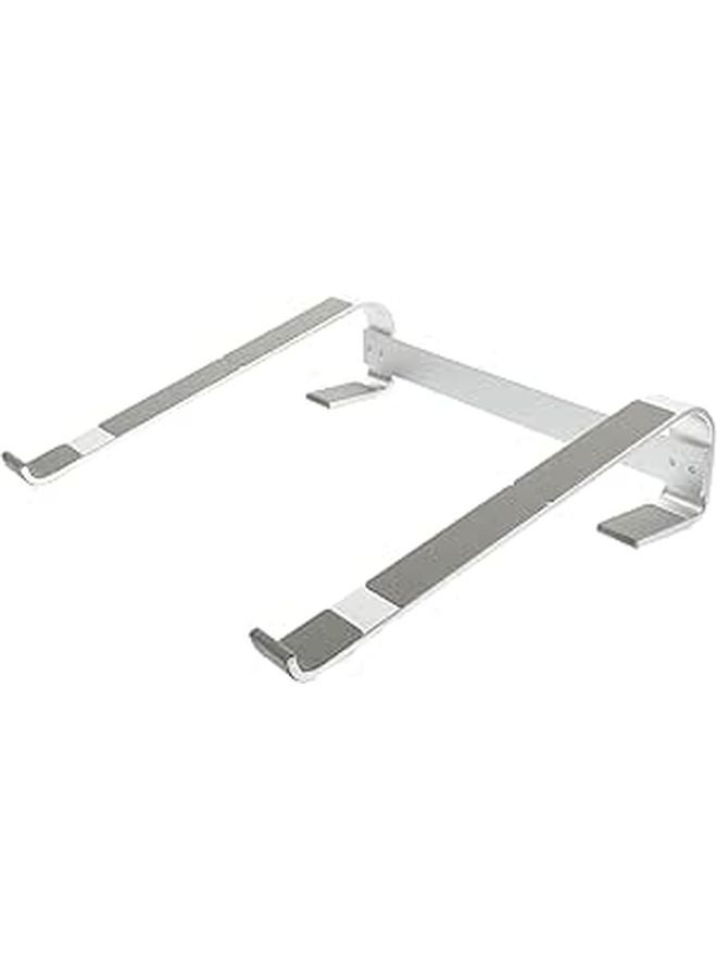 Aluminum Foldable Laptop Stand with Cooling Radiator Portable Silver Computer Riser - Image 1
