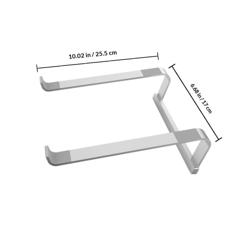 Aluminum Foldable Laptop Stand with Cooling Radiator Portable Silver Computer Riser - Image 3