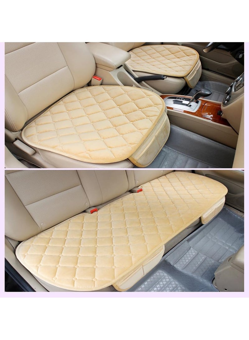 general 3 sets of luxury velour car seat cushion, front and rear seat cushion covers breathable thickened car seat cushion for car driver seat office chair - Image 1