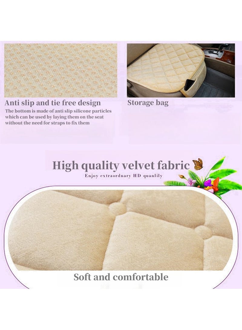 general 3 sets of luxury velour car seat cushion, front and rear seat cushion covers breathable thickened car seat cushion for car driver seat office chair - Image 2