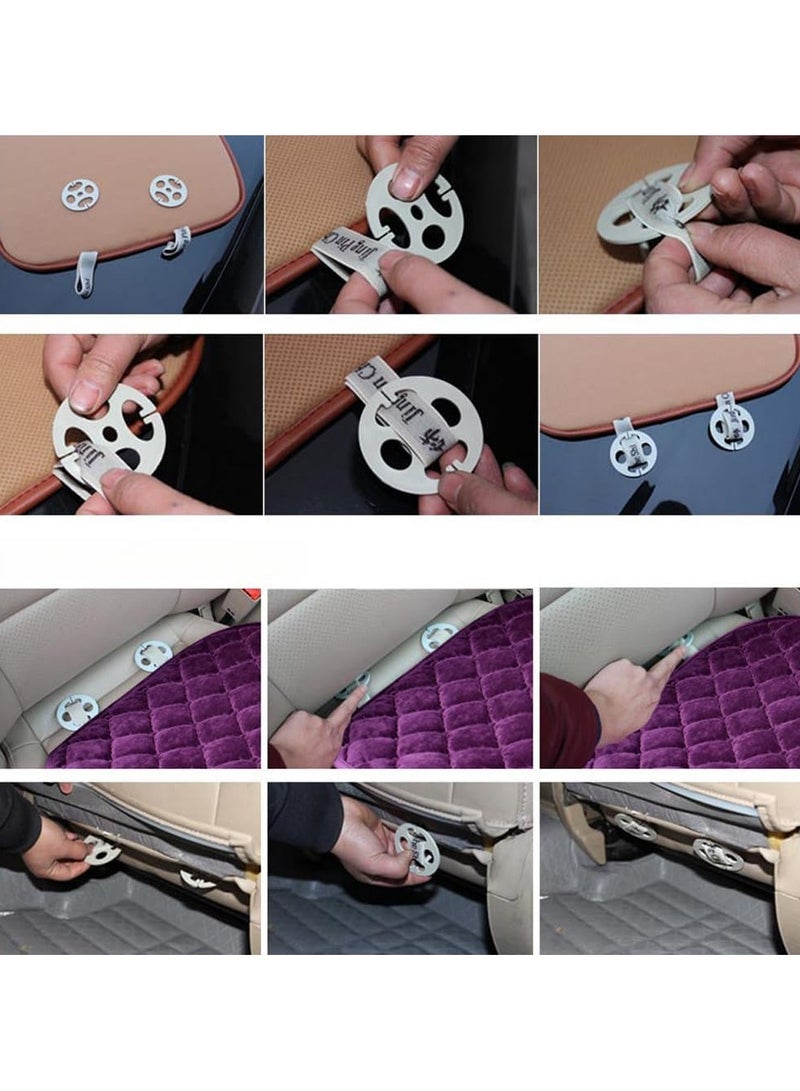 general 3 sets of luxury velour car seat cushion, front and rear seat cushion covers breathable thickened car seat cushion for car driver seat office chair - Image 4