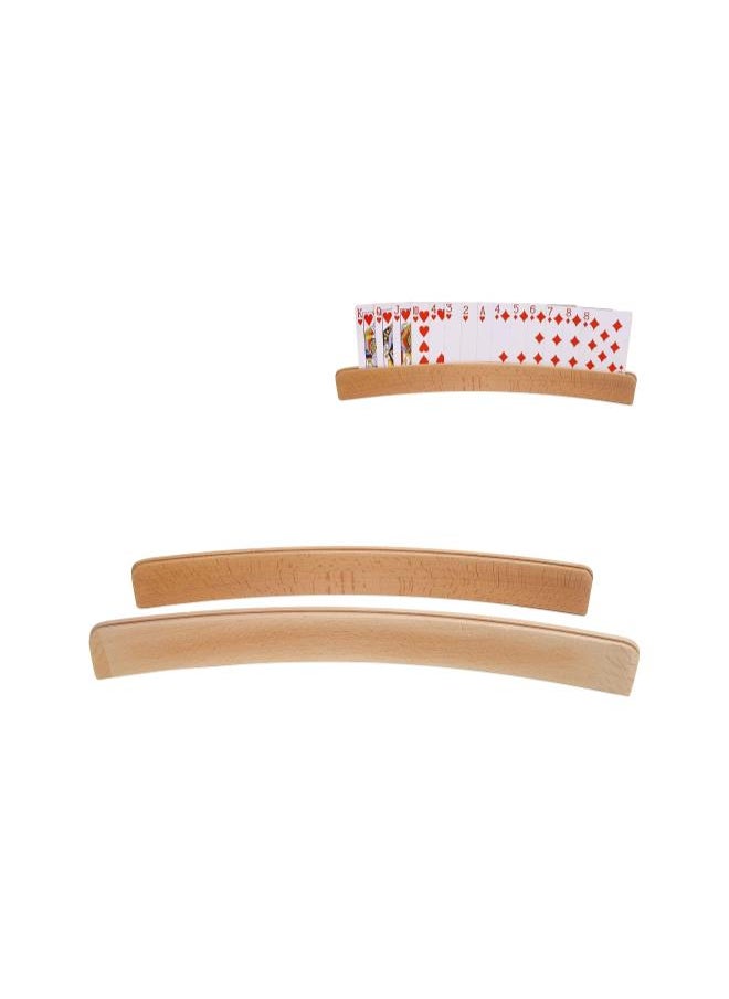 WYBOT - 2pcs Playing Card Holder, Professional Wood Playing Cards Poker Tray Rack for Children Elderly - Image 1