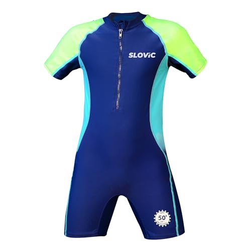 SLOVIC Swimming Costume for Kids [13-14 Years] | Kids Dress for Swimming Pool | Unisex Swimming's Costume for Boys & Girls | Boys Swimmings Costumes with Quick Dry & Chlorine Resistance Material - Image 1