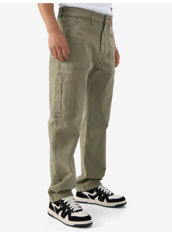 The Souled Store  The Souled Store Men Solids Light Olive (Straight Fit) Jeans for Men | Best Price UAE