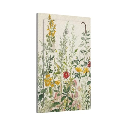 Yamxbfa Decorative Light Switch Cover Plate Rustic Beige Wildflower Green Plants Yellow Floral 1 Gang No Device Single Blank Outlet Covers Wall Plate Cover Switchplate Electrical Face Plate - Image 1