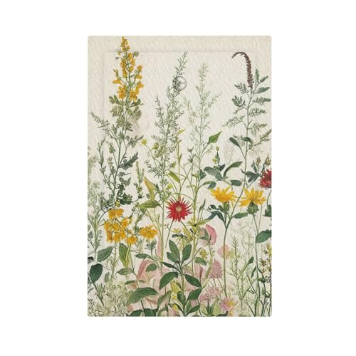 Yamxbfa Decorative Light Switch Cover Plate Rustic Beige Wildflower Green Plants Yellow Floral 1 Gang No Device Single Blank Outlet Covers Wall Plate Cover Switchplate Electrical Face Plate - Image 2