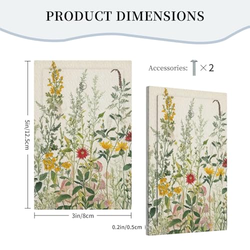 Yamxbfa Decorative Light Switch Cover Plate Rustic Beige Wildflower Green Plants Yellow Floral 1 Gang No Device Single Blank Outlet Covers Wall Plate Cover Switchplate Electrical Face Plate - Image 5