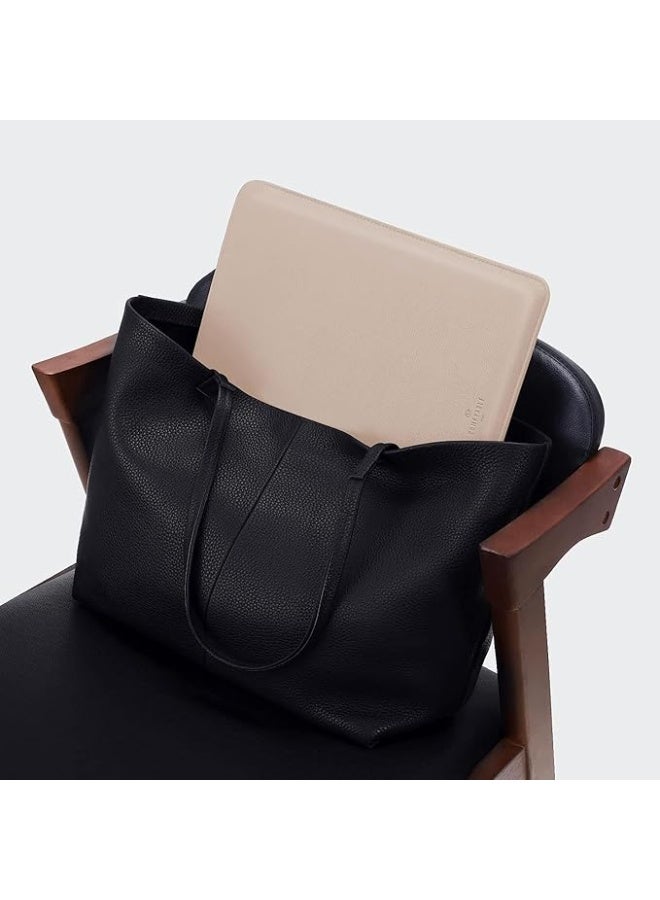 Comfyable Laptop Sleeve 15 Inch Precisely Compatible with MacBook Air 15" M4 2025 A3241 & M3 2024 A3114 & M2 2023 A2941, Faux Leather Cover Case, Sand - Image 2