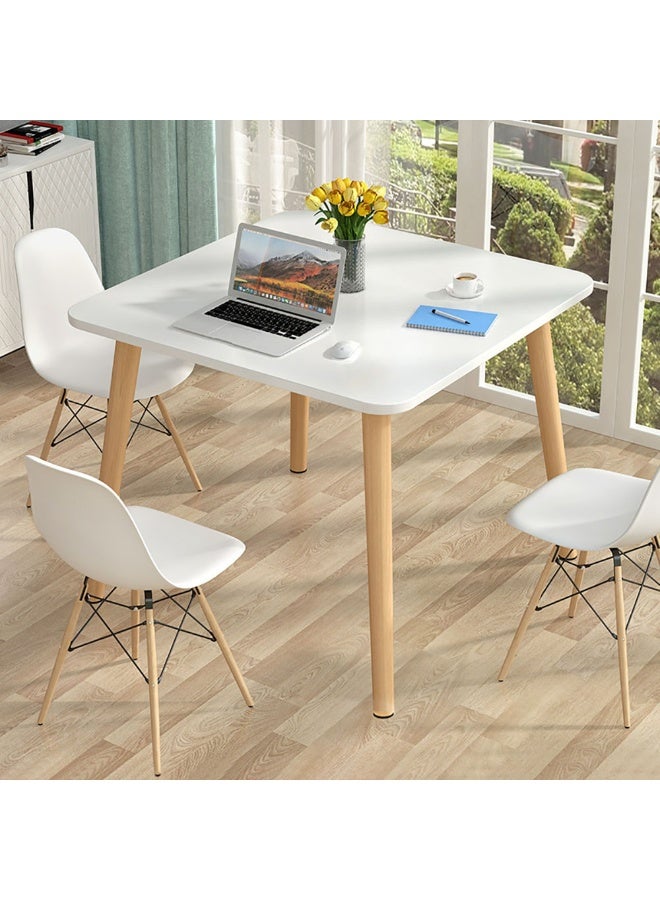 Generic Dining Table, Small Table with Wooden Legs for Kitchen Dining Room, Simple Leisure Side Coffee Table for Small Room, 80 * 80cm  (Square)  - Image 1