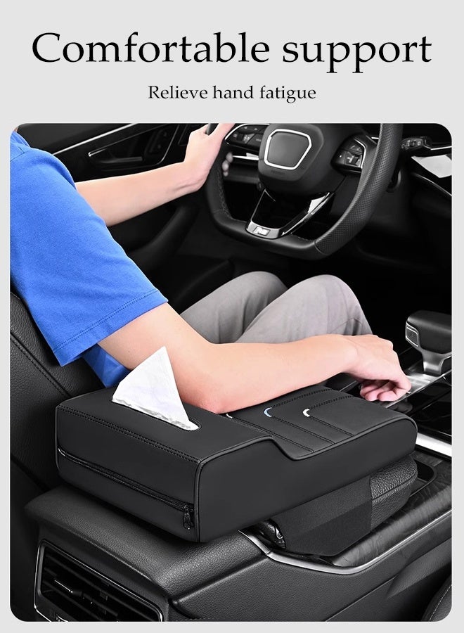DUNISO Car Center Console Cover Protector Multifunctional Car Armrest Cover Cushion 2in1 Car Tissue Box Car Center Console Cover Sponge Car Armrest Box Height Increase Pad for Most Vehicles, SUVs, Trucks, Cars - Image 5