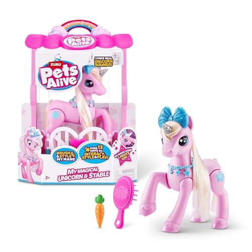 Pets Alive My Magical Unicorn and Stable Battery Powered Interactive Robotic Toy Playset by ZURU - Image 1
