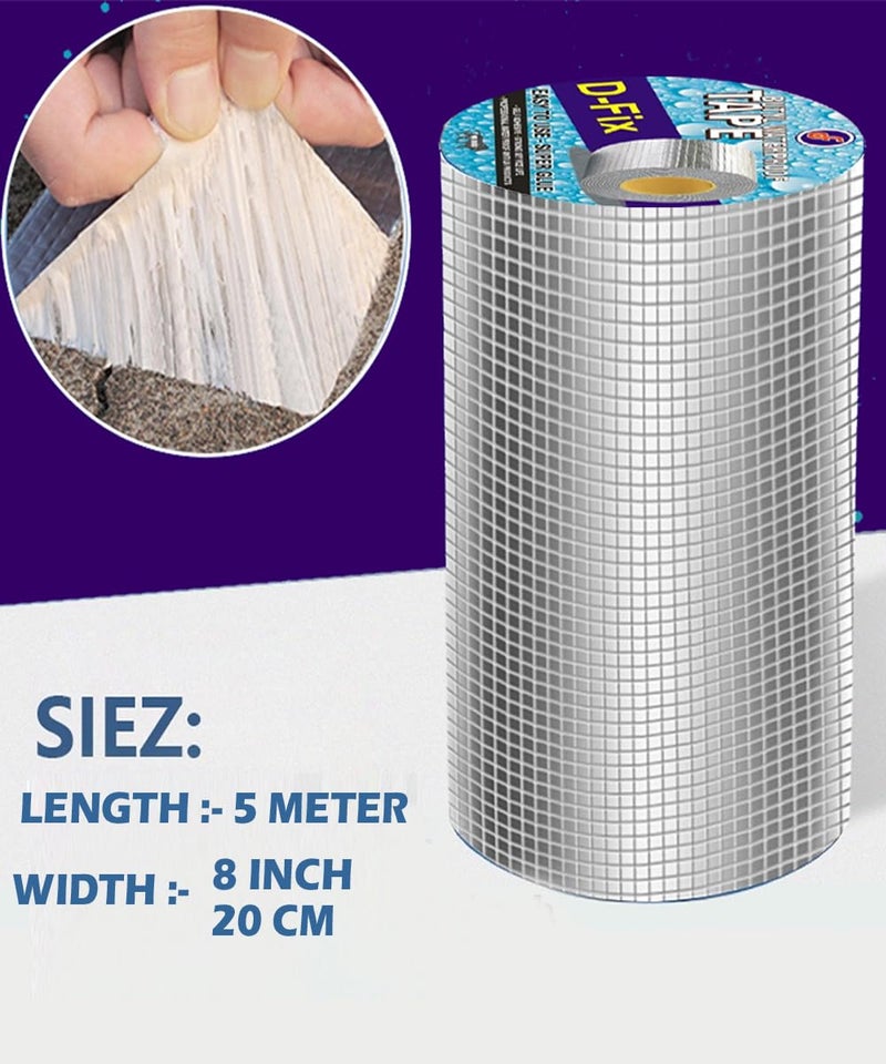 D-Fix ® Butyl Tape - 5 Meters in Length 192mm / 08" Width - 1 Roll Per Pack - Butyl Tape for Pipe and Water Leakage, Waterproof and Weatherproof Tape - Image 2