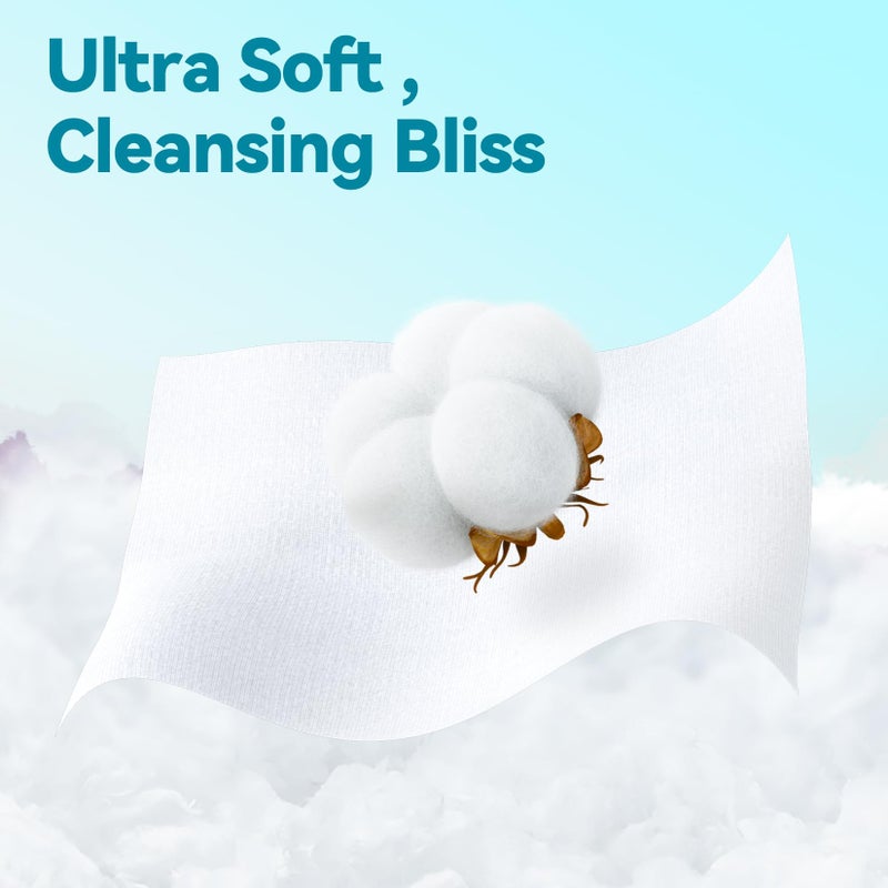 Winner منشفة وجه وينر القابلة للاستخدام مرة واحدة - مناشف وجه قطنية 100% ، قطعة قماش غسيل وجه غير معطرة للبشرة الحساسة ، مناشف وجه فائقة النعومة والسماكة ، مناديل إزالة المكياج الجافة ، 480 قطعة - Image 5