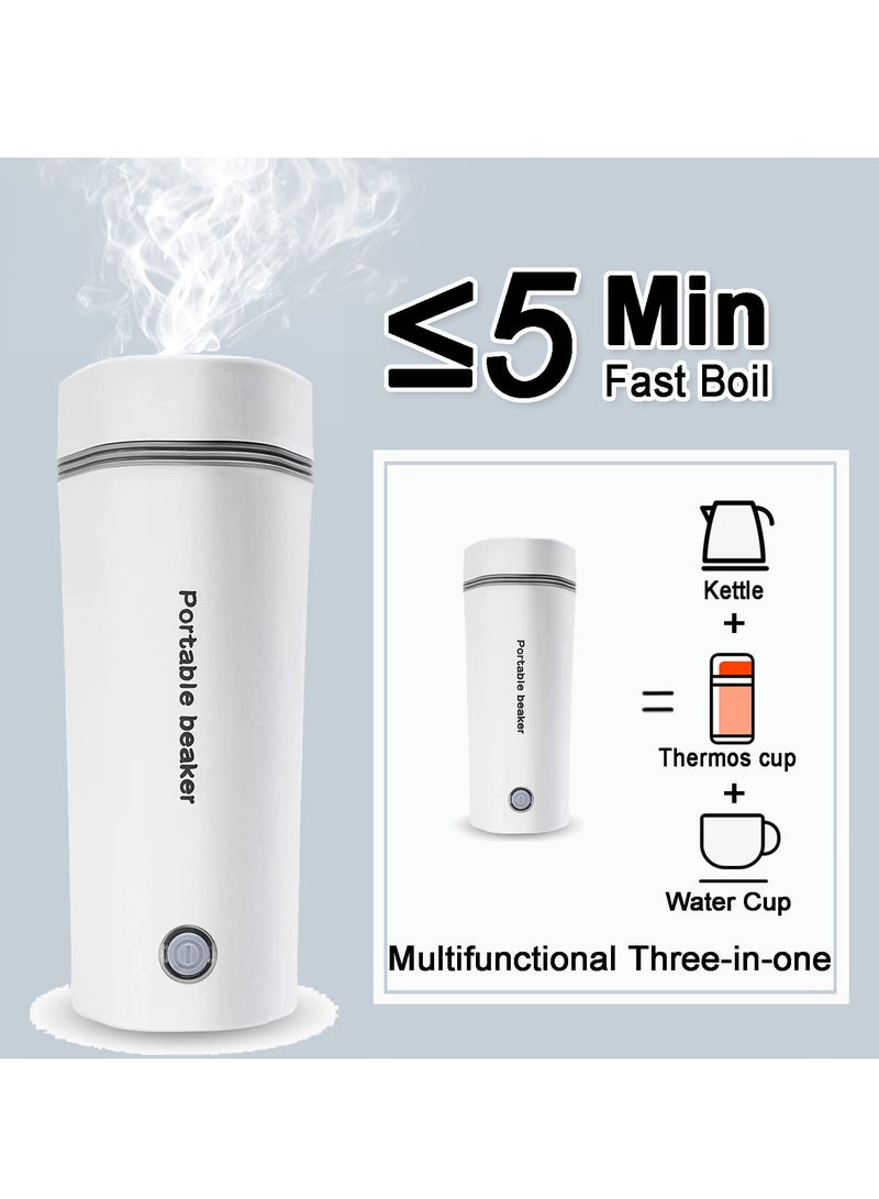 KASTWAVE Portable Electric Kettle Stainless Steel Liner Travel Electric Cup Home Mini Heating Teapot Fast Cooking Single Cup Water Heater 350ml Hot Water Bottle White  - Image 4