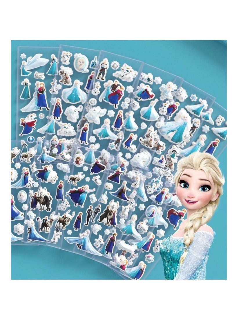 12pcs sheets cartoon 3D stickers for kids vivid puffy kids stickers bubble stickers Frozen stickers for party favor reward gift scrapbook - Image 1