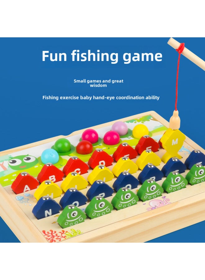 Colorful Beads Entertainment Parent-child Attentiontraining Wooden Children Early Education Board Games Boys And Girls Educational Toys Clip Beads - Image 1