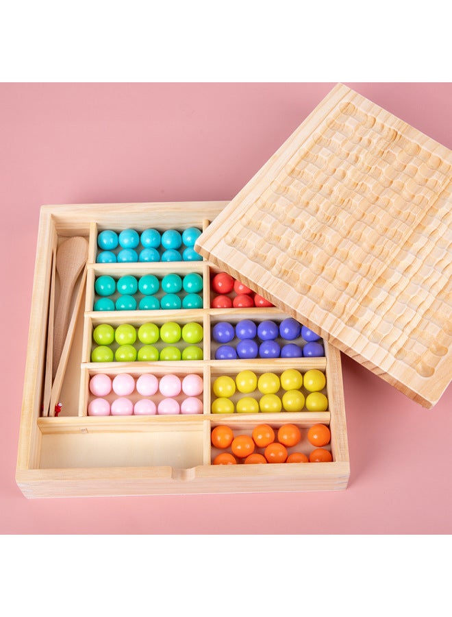 Colorful Beads Entertainment Parent-child Attentiontraining Wooden Children Early Education Board Games Boys And Girls Educational Toys Clip Beads - Image 5