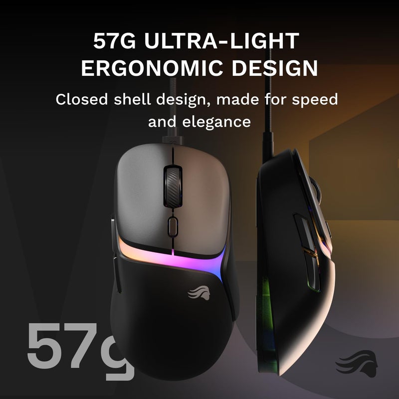 Glorious ماوس الألعاب GLORIOUS موديل D3 سلكي - وزن خفيف للغاية 57 جرام، مفاتيح بصرية 130 مليون نقرة، مستشعر BAMF 3.0 بدقة 30,000 نقطة في البوصة، تتبع 750 IPS، تسارع 50 جرام، يدعم جميع أنواع القبضة - أسود - Image 5