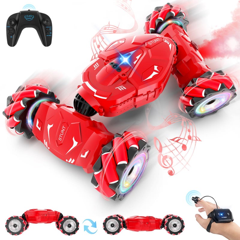 Pristar RC Stunt Cars Gesture Sensing Remote Car Toys for 612 Boys Girls 24Ghz Hand Remote Control Car with Spray Lights Music 360 Rotation 4WD OffRoad Birthday Xmas Gifts for Kids Age 612 - Image 3
