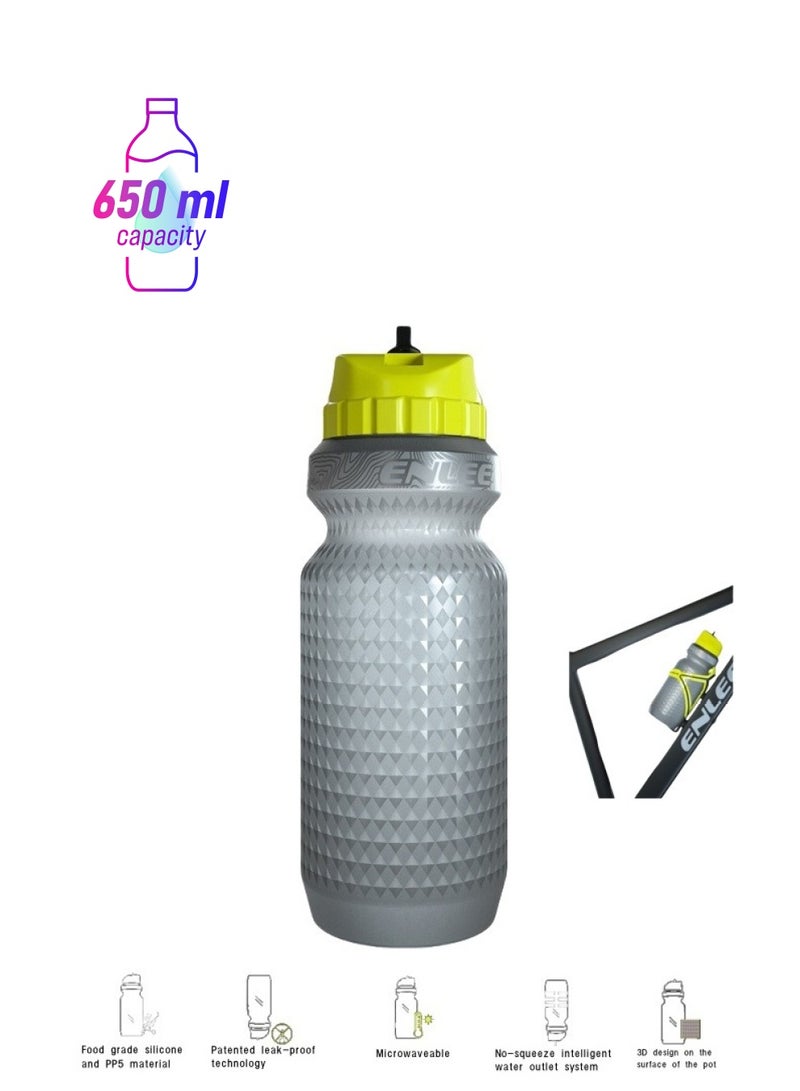 إنلي زجاجة مياه لركوب الدراجات الجبلية وزجاجة مياه رياضية وزجاجة مياه محمولة 650 مل - Image 1