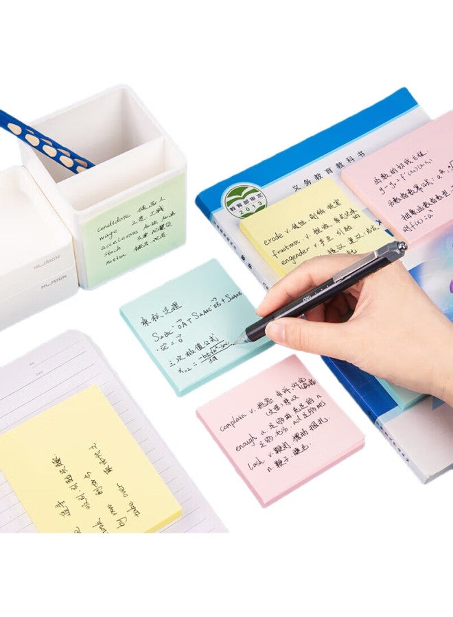 Deli [Lowest Price Online] Deli 12 Packs Colorful Sticky Notes, 76*101Mm Large Size Memo Pads, Self-Adhesive Message Paper/Note Pads, Office Supplies, 7157 - Image 2